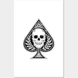 All-Over Vintage Skull and Spade Posters and Art